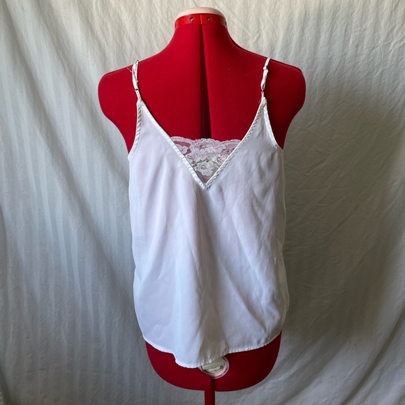 Satin Cami w/ Lace Detail - Picture 3 of 6